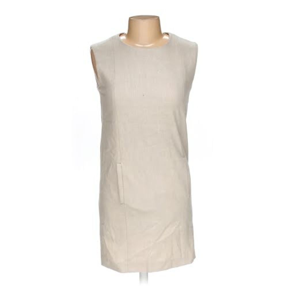 Aviu Elegant Cream Sleeveless Dress 100% Merino Wool